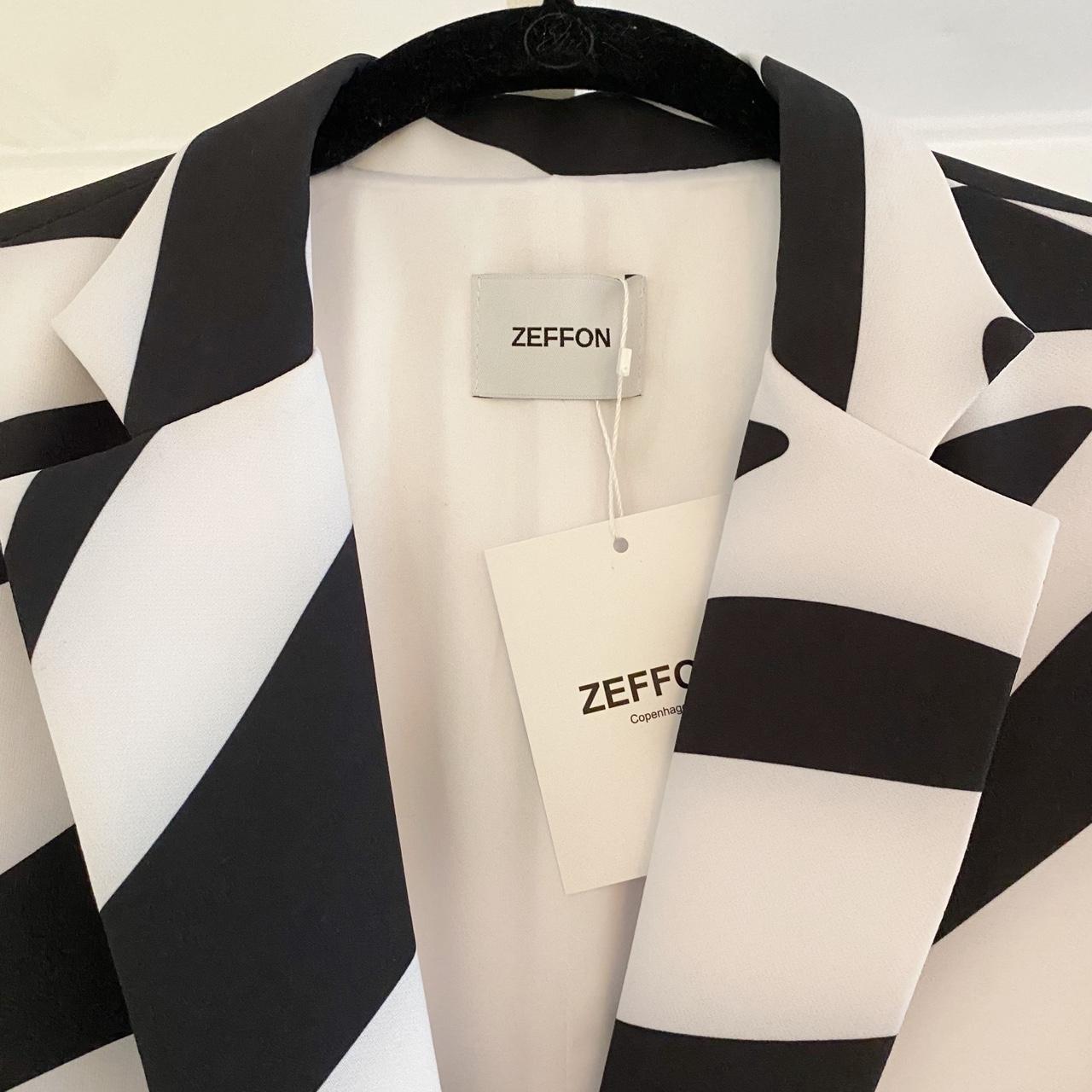 Zeffon Raphael Oversized Zebra Blazer in Black & White NWT Size 1