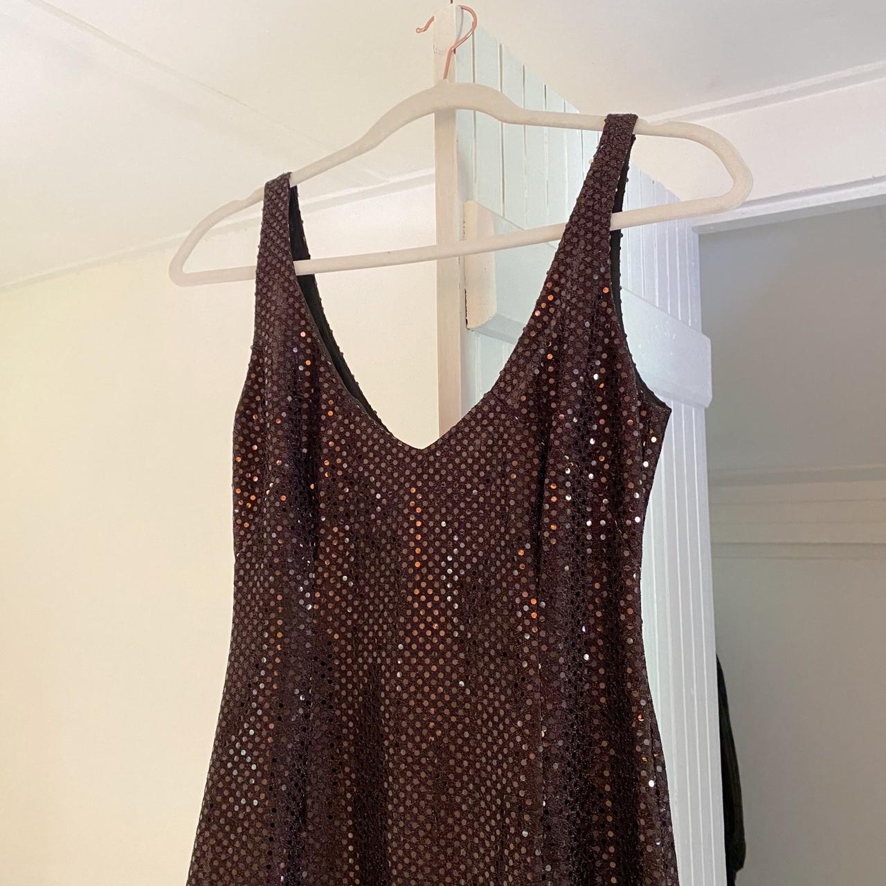 Hugo Buscati Collection Vintage 90s Metallic Sequin Mini Dress Size 2