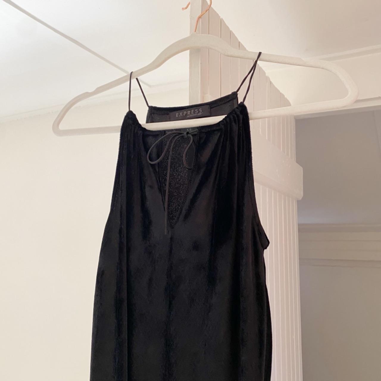 Express World Brand Vintage 90s Velvet Halter Neck Mini Dress Size 5/6