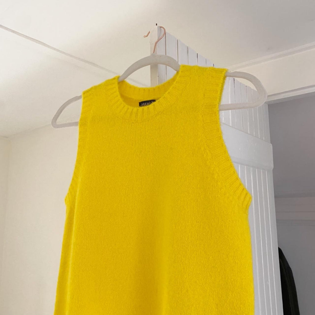 Soeur Namaste Wool Sweater Vest Pullover in Yellow Size 1