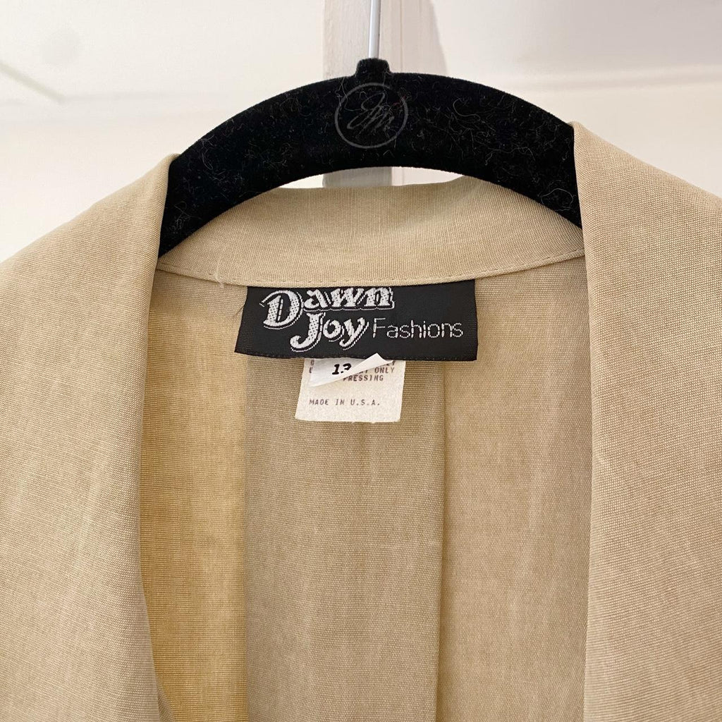 Dawn Joy Vintage 80s Double Breasted Trench Romper Size 13-14
