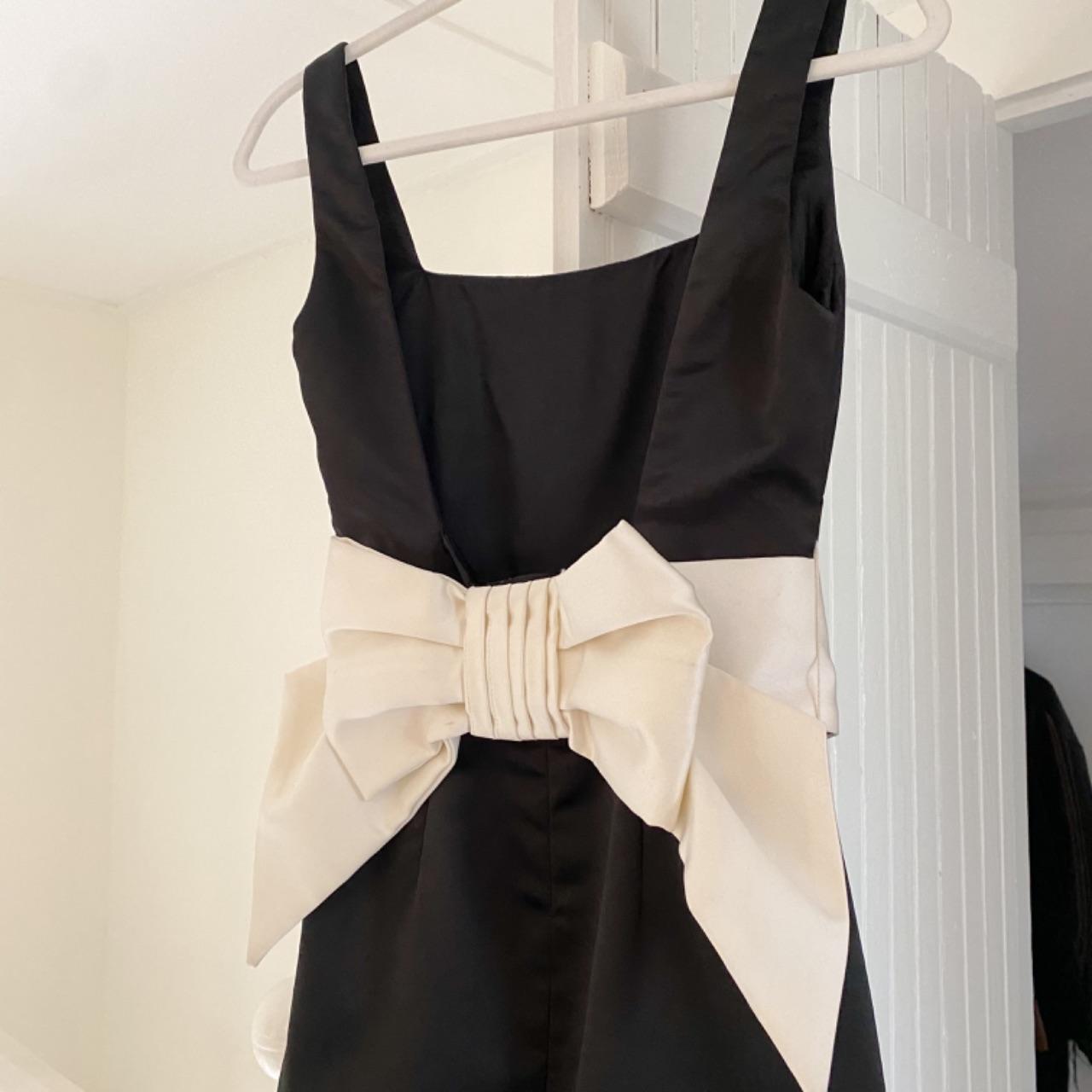 ABS Allen Schwartz Collection Vintage Y2K Satin Bow Back Mini Dress Size 6