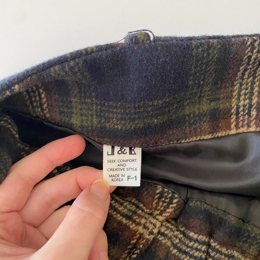 J&B Plaid Knit Mini Skirt Size 1