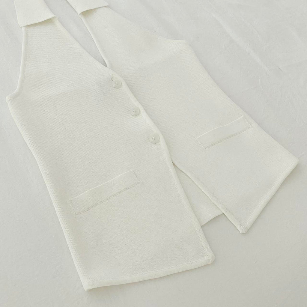 Misha Collection Bruna Halter Top Vest in Ivory Size S