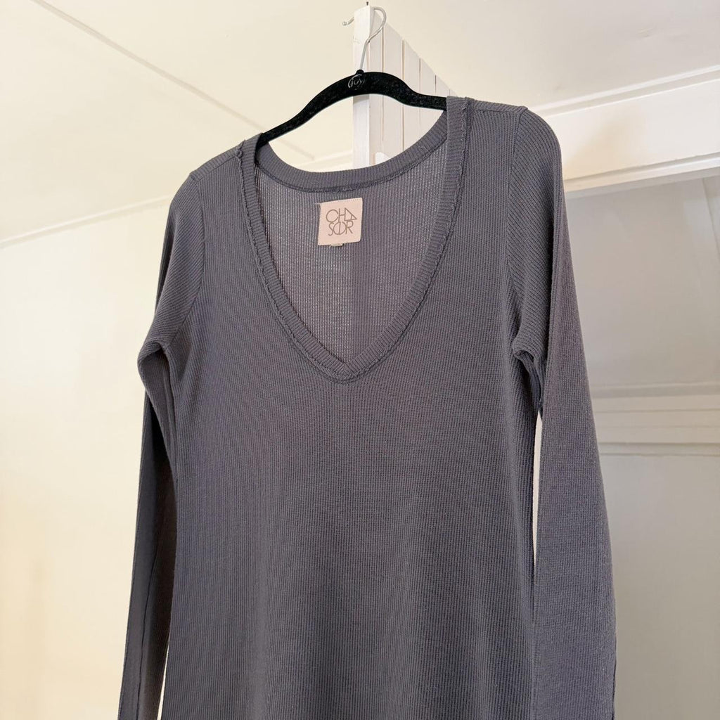 Chaser Cotton Modal V Neck Long Sleeve Tunic T-Shirt Size S
