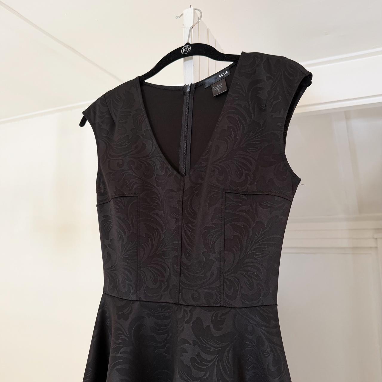 Aqua Paisley Jacquard Flared Peplum Mini Dress Size S