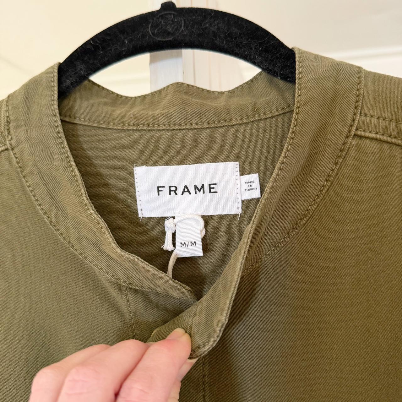 Frame Denim Le Tomboy Cotton Twill Jumpsuit in Washed Moss Size M
