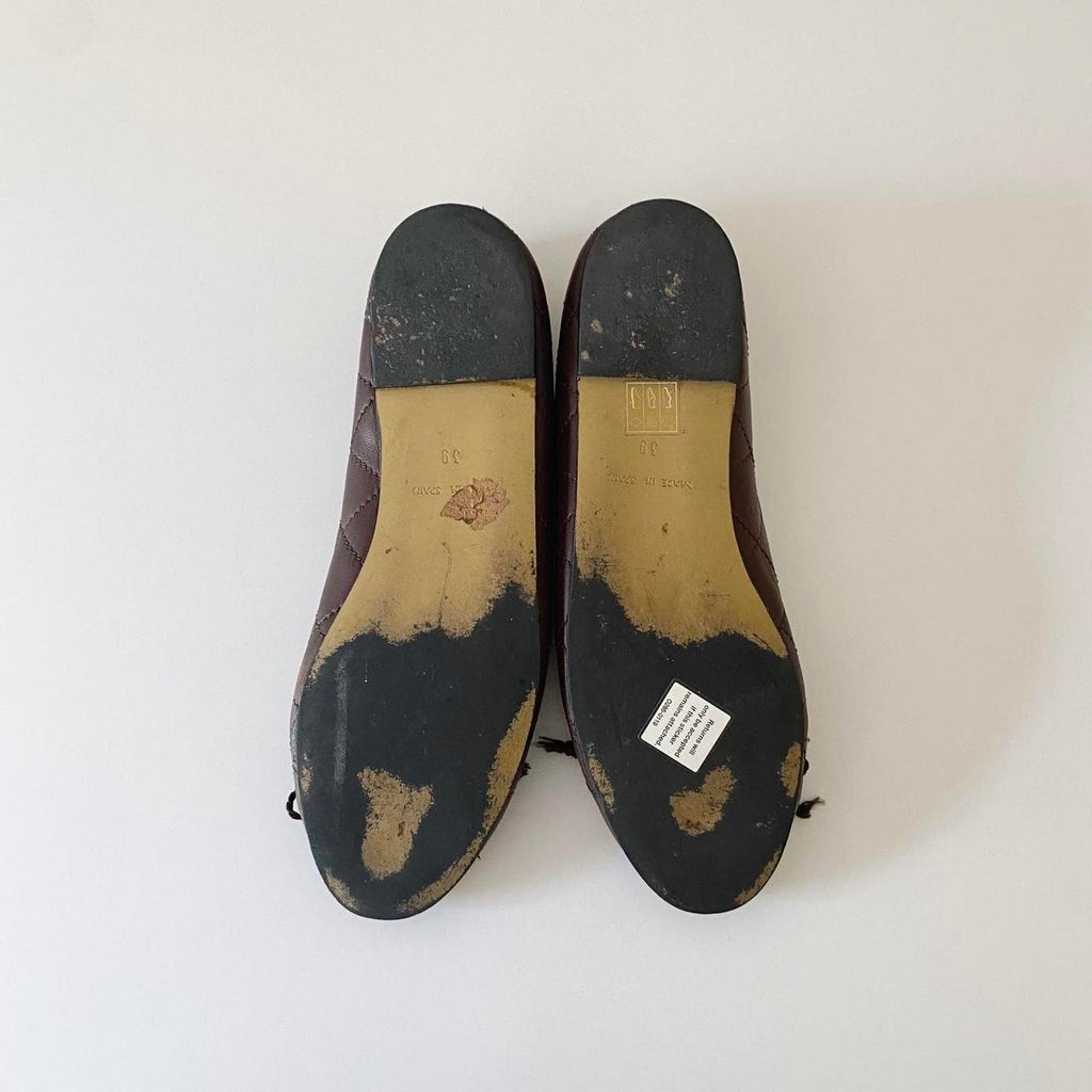 Pretty Ballerinas Rosario Quilted Leather Ballet Flats Size 39