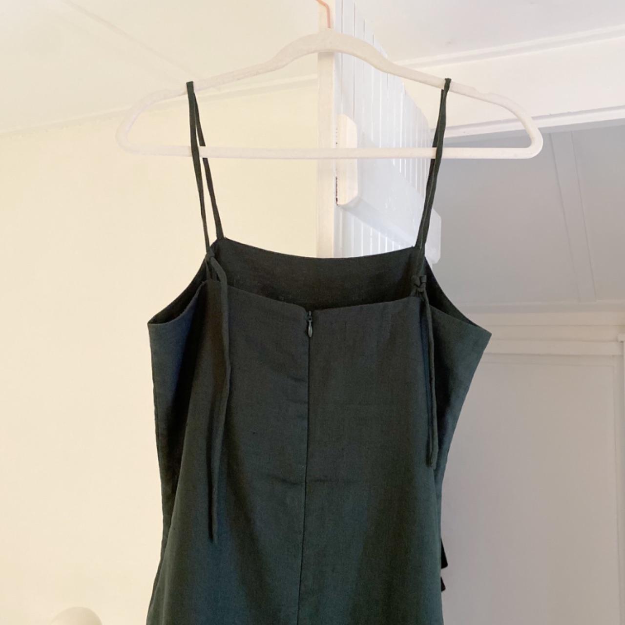 SIR The Label Rosa Linen Asymmetric Midi Dress in Forest Size 1