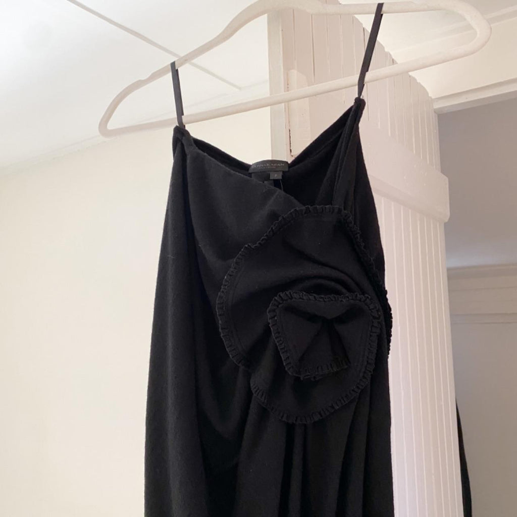 Donna Karan Collection Ruched Vintage Wool Jersey Rosette Wrap Skirt NWT Size P