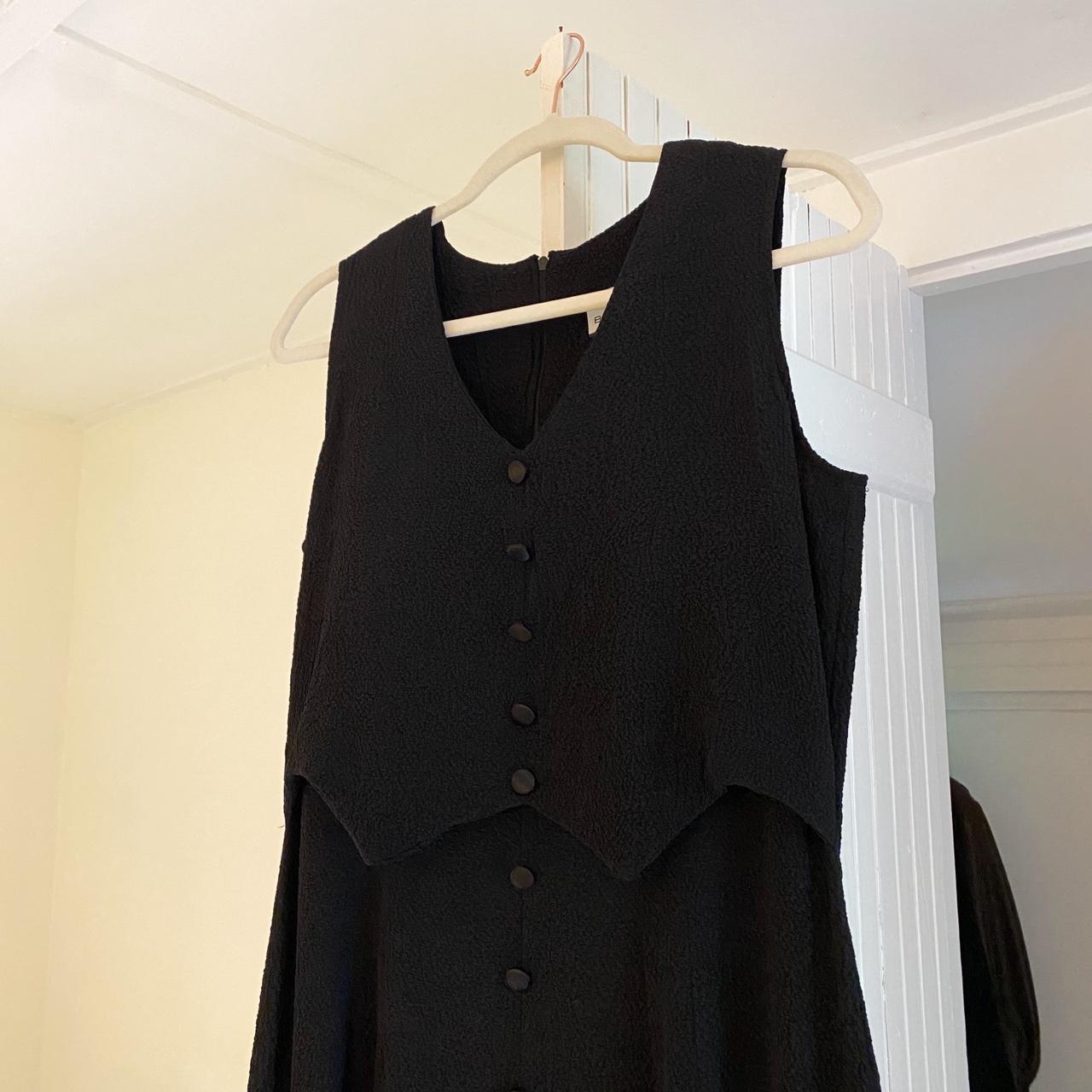 Breakin’ Loose Vintage 90s Tuxedo Vest Button Front Midi Dress Size 9/10
