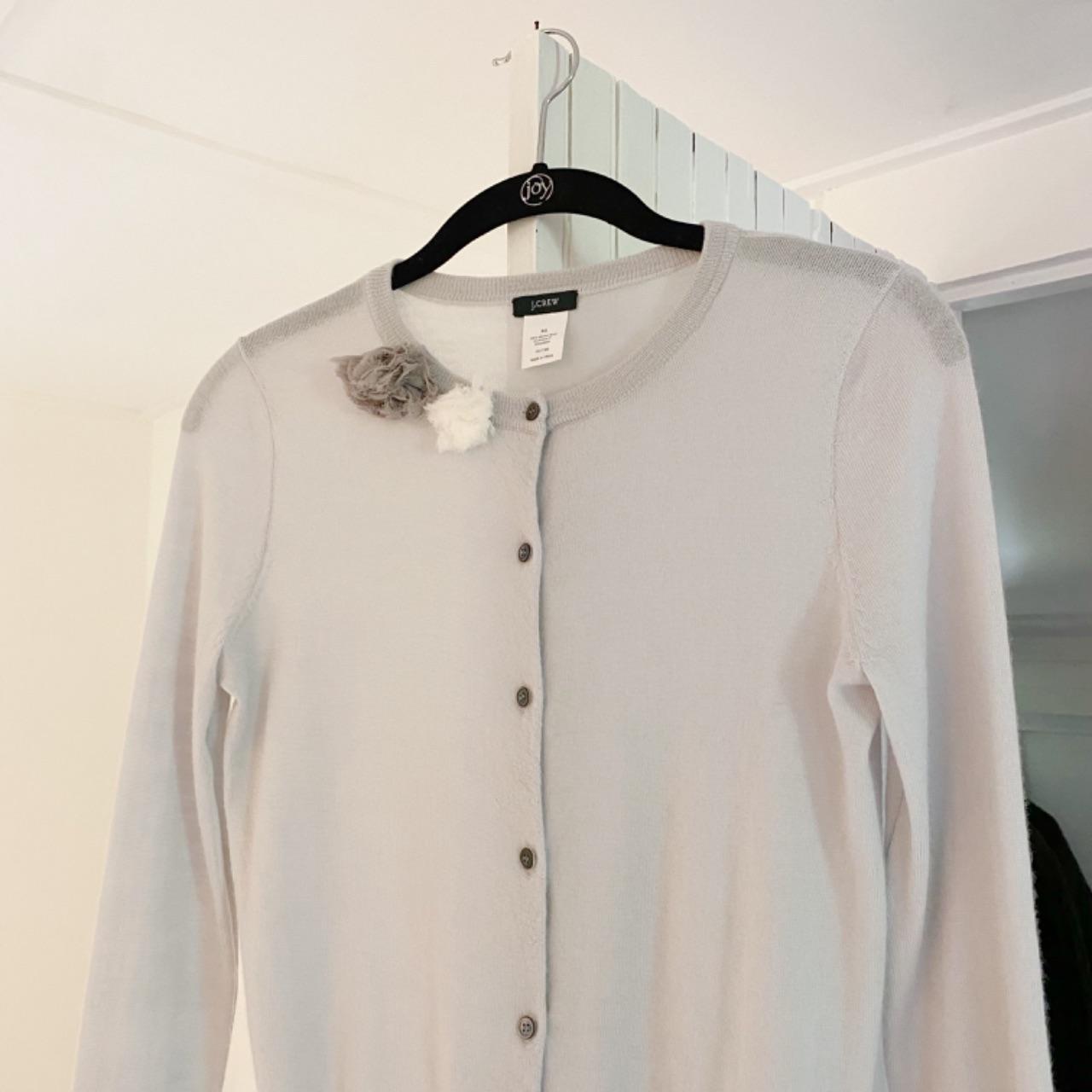 J. Crew Vintage Y2K Merino Wool Rosette Cardigan Sweater Size XS