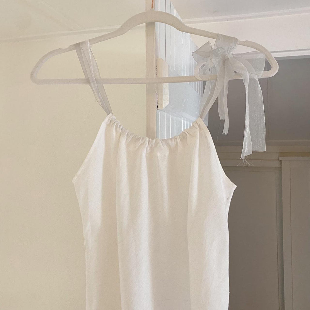 Divertimento Organza Strap Linen Tunic Top Size 1