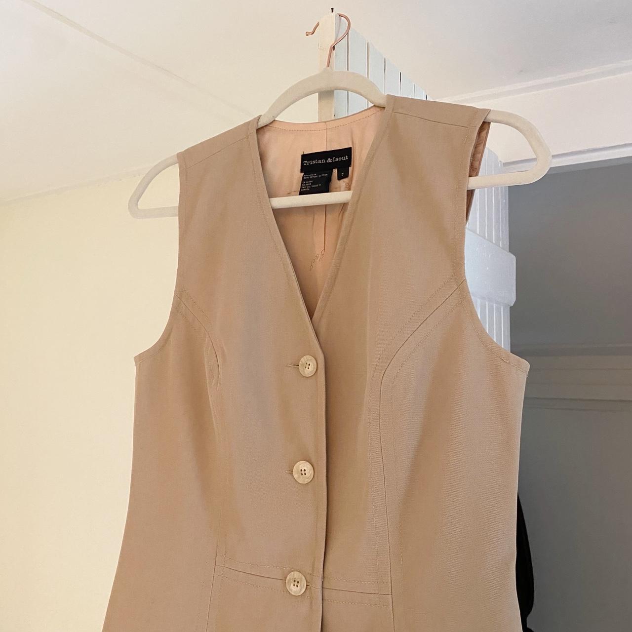 Tristan & Isuet Vintage Y2K Canvas Suit Vest Size 7
