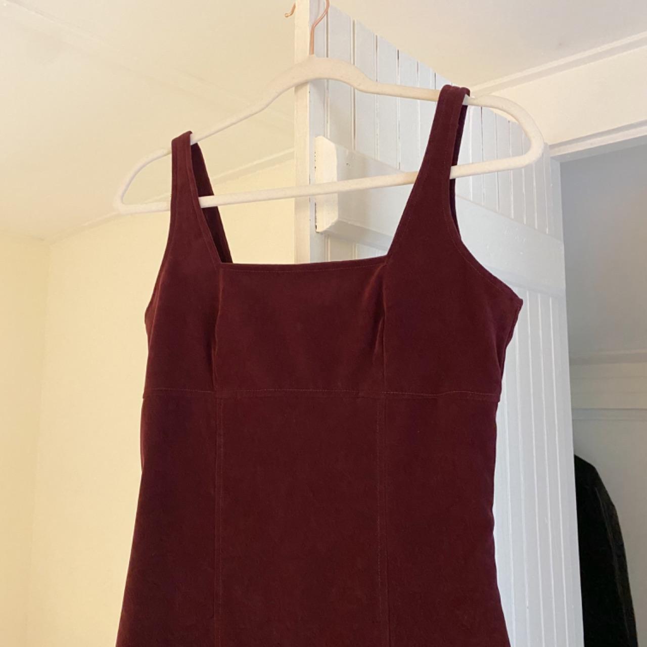 Iz Byer California Vintage Y2K Burgundy Velvet Mini Dress Size 7