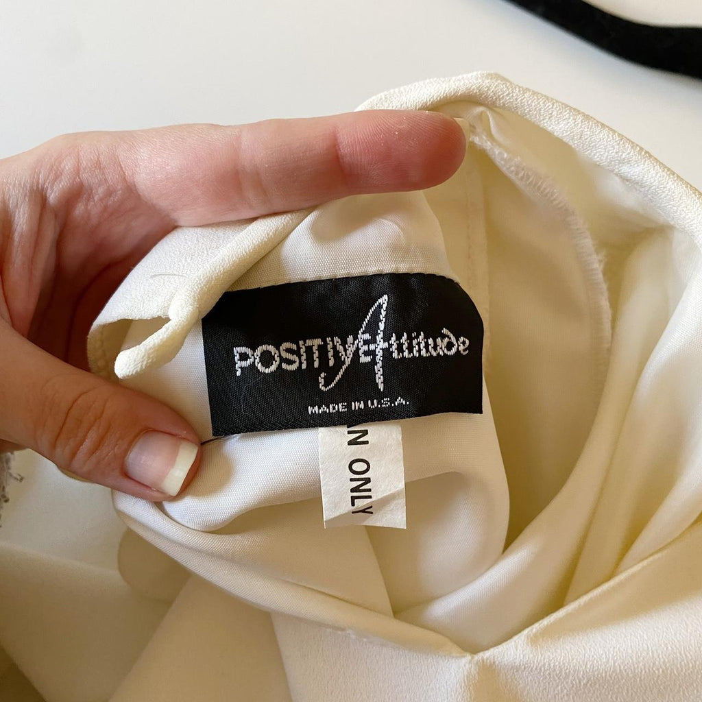 Positive Attitude Vintage 80s Pleated Drop Waist Midi Dress Size 3-4
