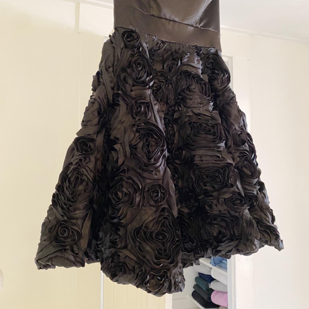 Christopher Straub Vintage Y2K Satin Rosette Strapless Mini Dress Size 5