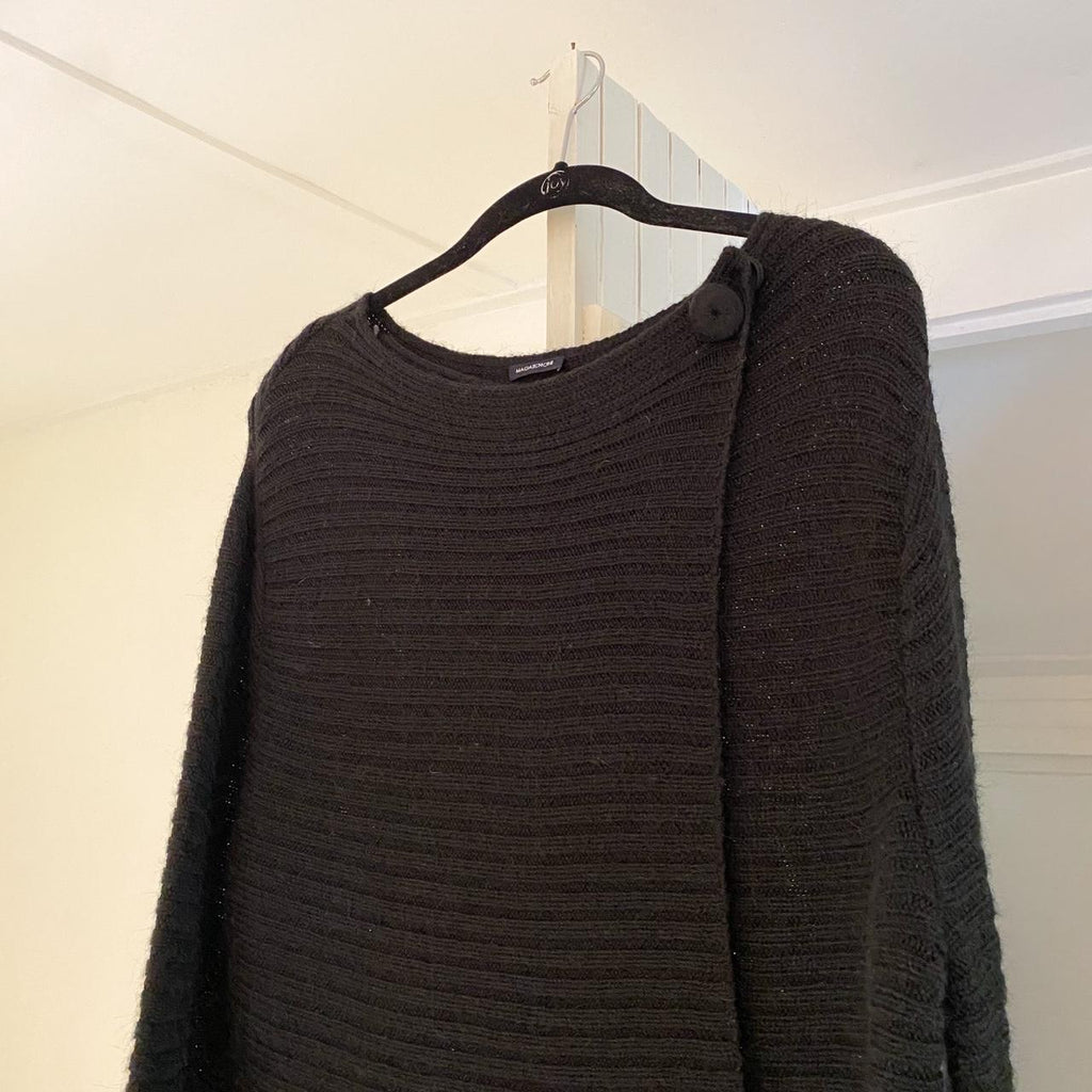 Magaschoni Wool Knit Poncho Cardigan Sweater Size M