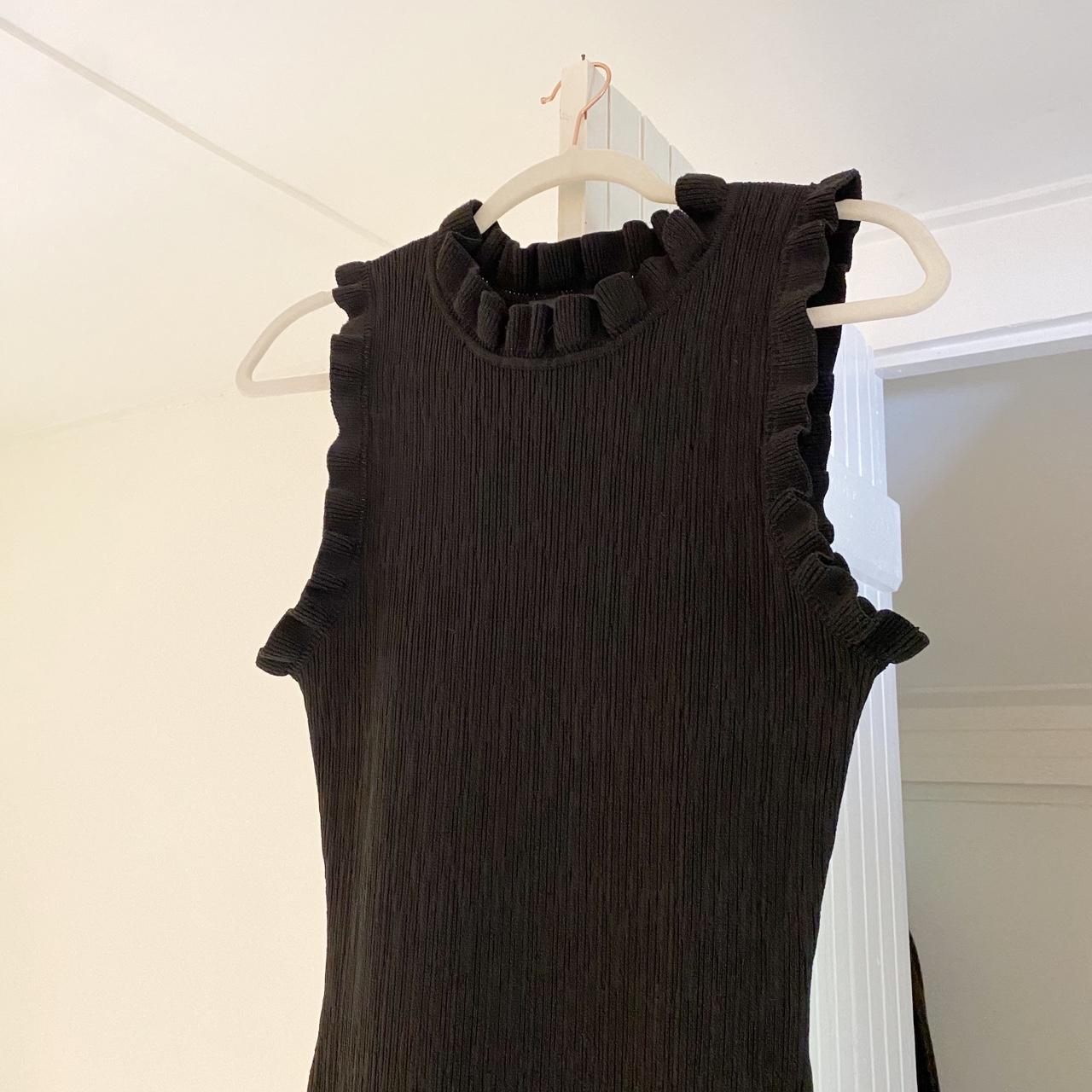 Modern Citizen Madelyn Ruffle Trim Midi Dress in Black Size S