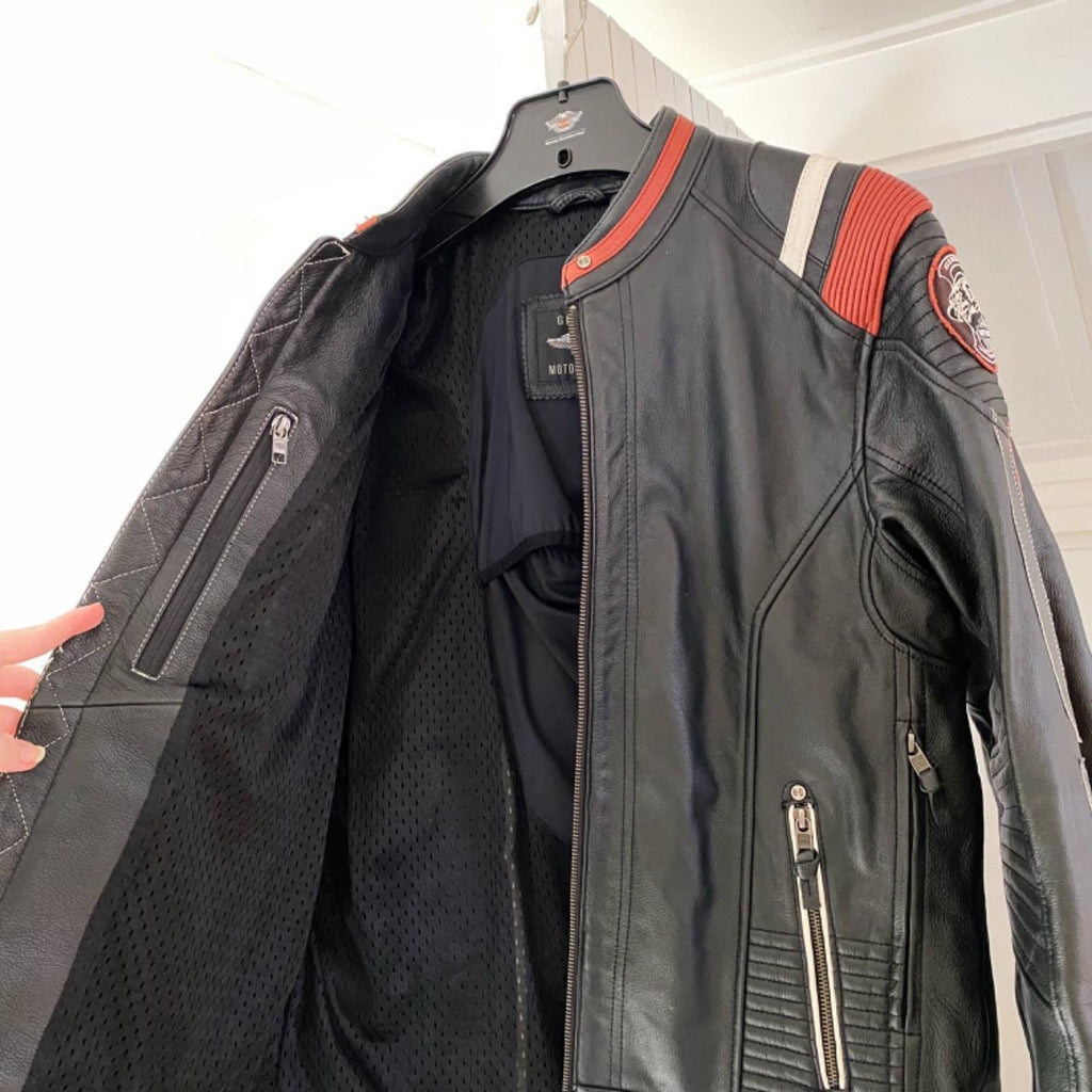 Harley Davidson Boxford Leather Motorcycle Jacket Size M