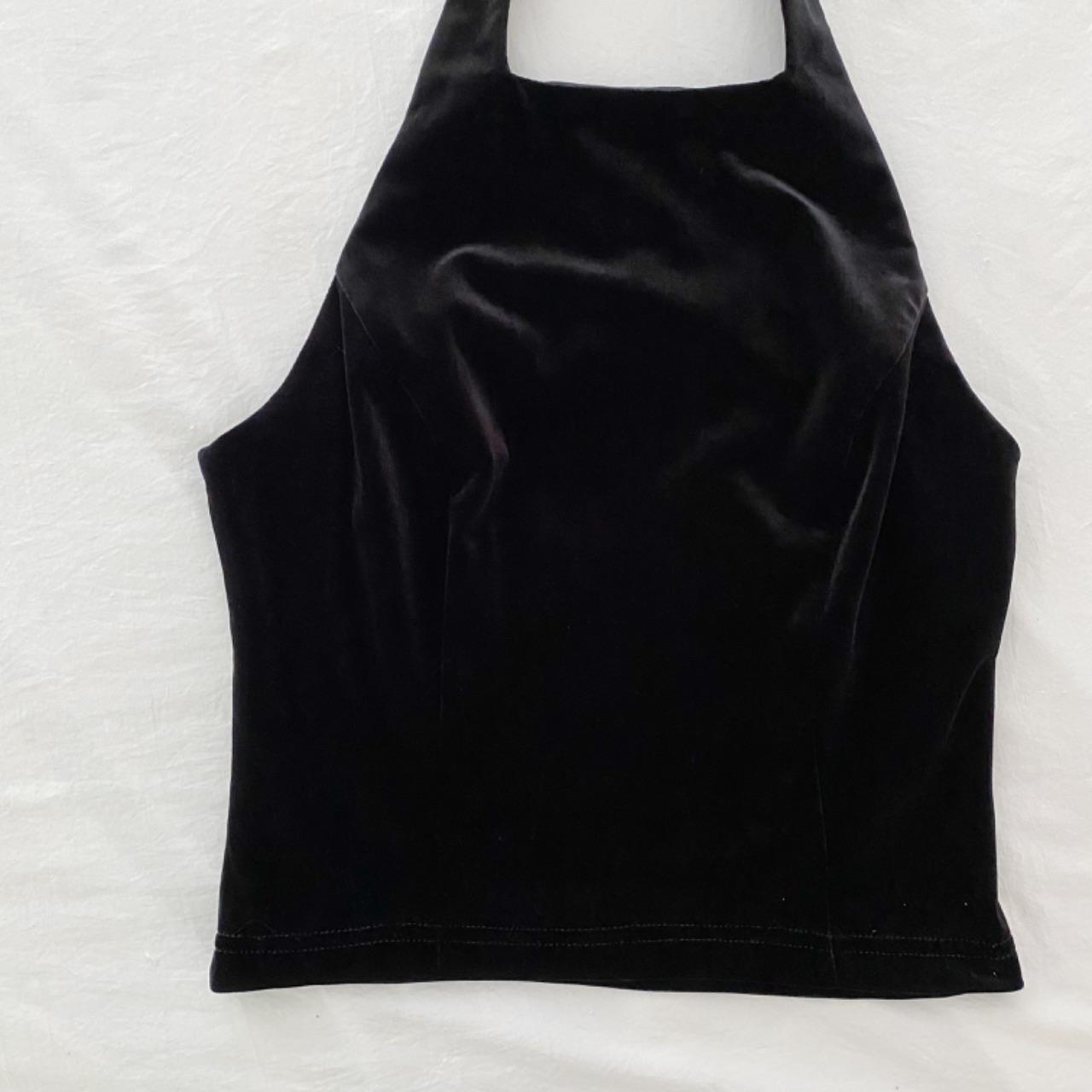 Be Smart Vintage Y2K Velvet High Neck Halter Top Size 5/6