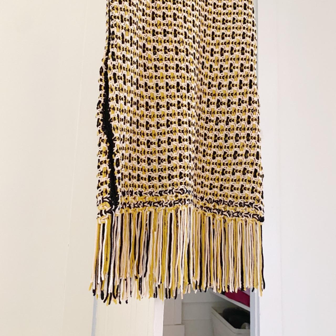 Edun Macrame Fringe Midi Dress in Black Multi NWT Size M