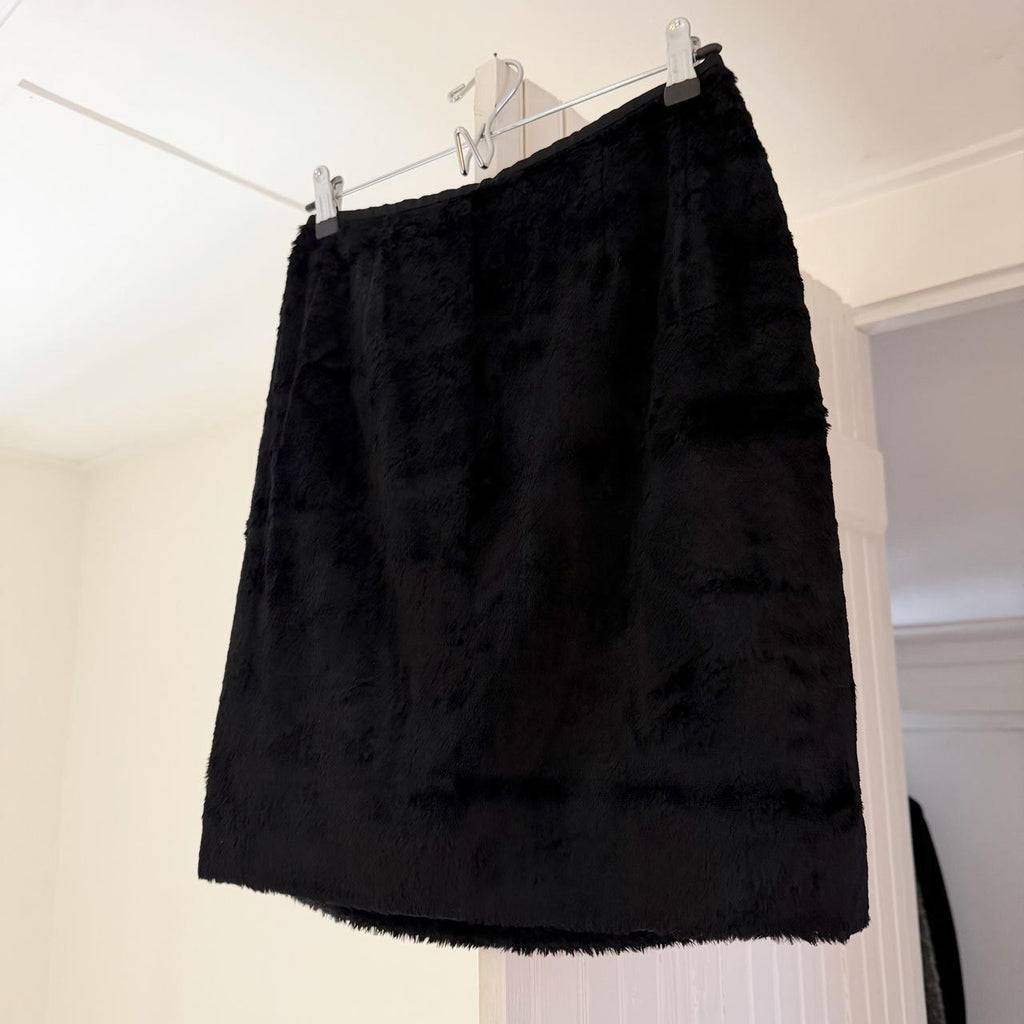 Tahari Vintage 90s Faux Fur Mini Pencil Skirt Size 6