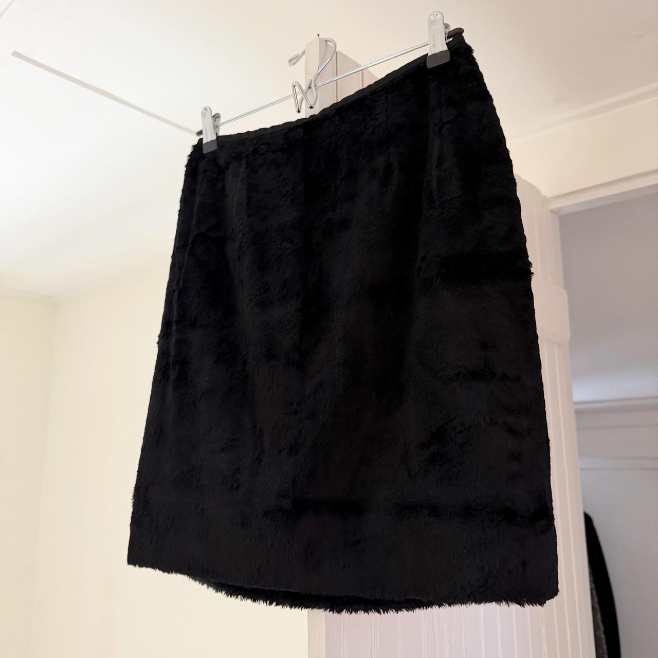 Tahari Vintage 90s Faux Fur Mini Pencil Skirt Size 6