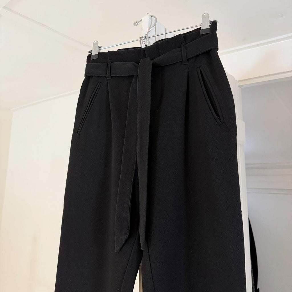 Zara Tie Waist High Rise Paperbag Trousers Size XS