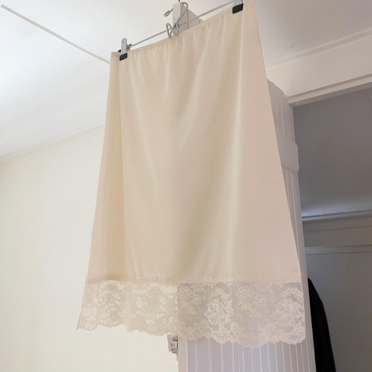 Vintage Lace Trim Slip Skirt Size M