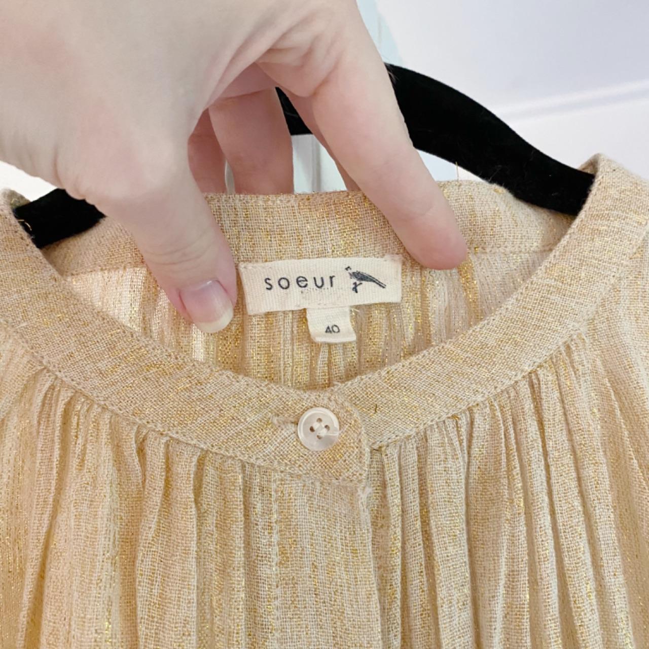 Soeur Voisine Metallic Button Up Shirt Size FR 40