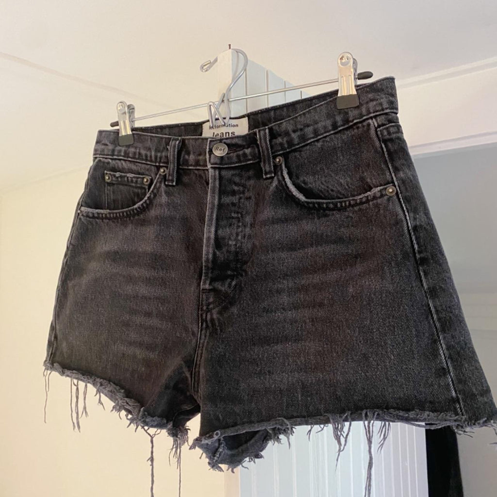 Reformation Jeans Dixie High Rise Jean Short in Pacific Size 28
