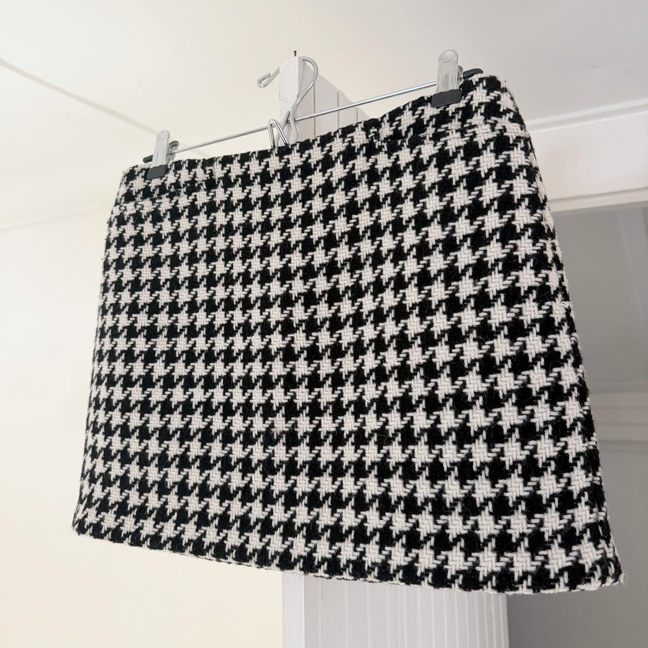 Gap Vintage Y2K Houndstooth Wool Knit Mini Skirt Size 1