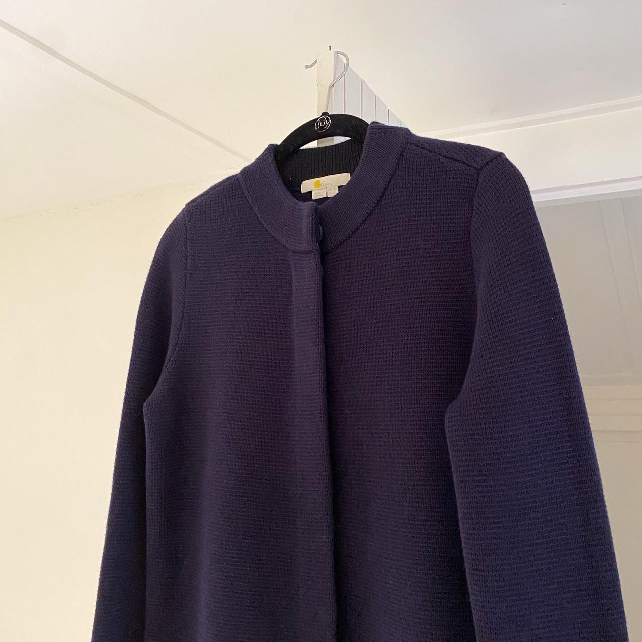 Boden Claudia Cotton Wool Cropped Cardigan in Navy Size 6