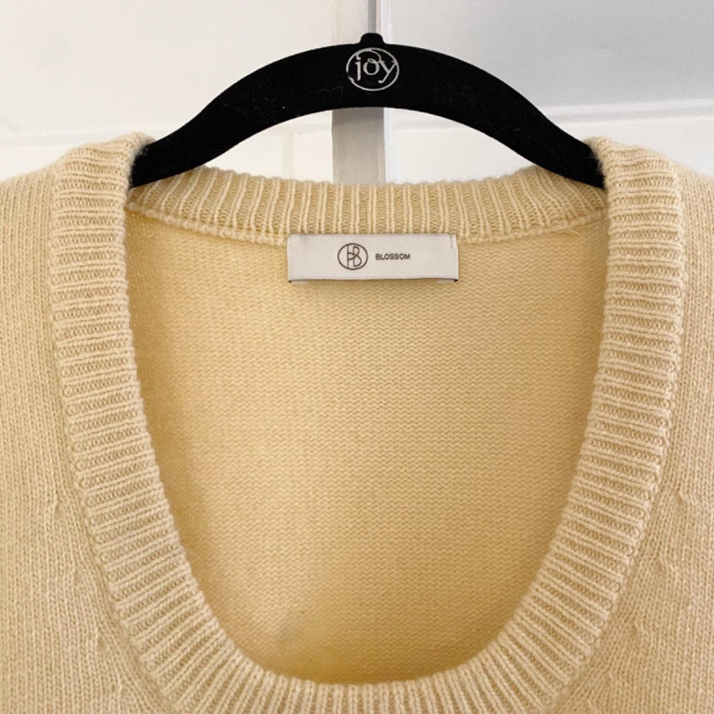 Blossom Wool Cashmere Knit Scoop Neck Sweater Size S