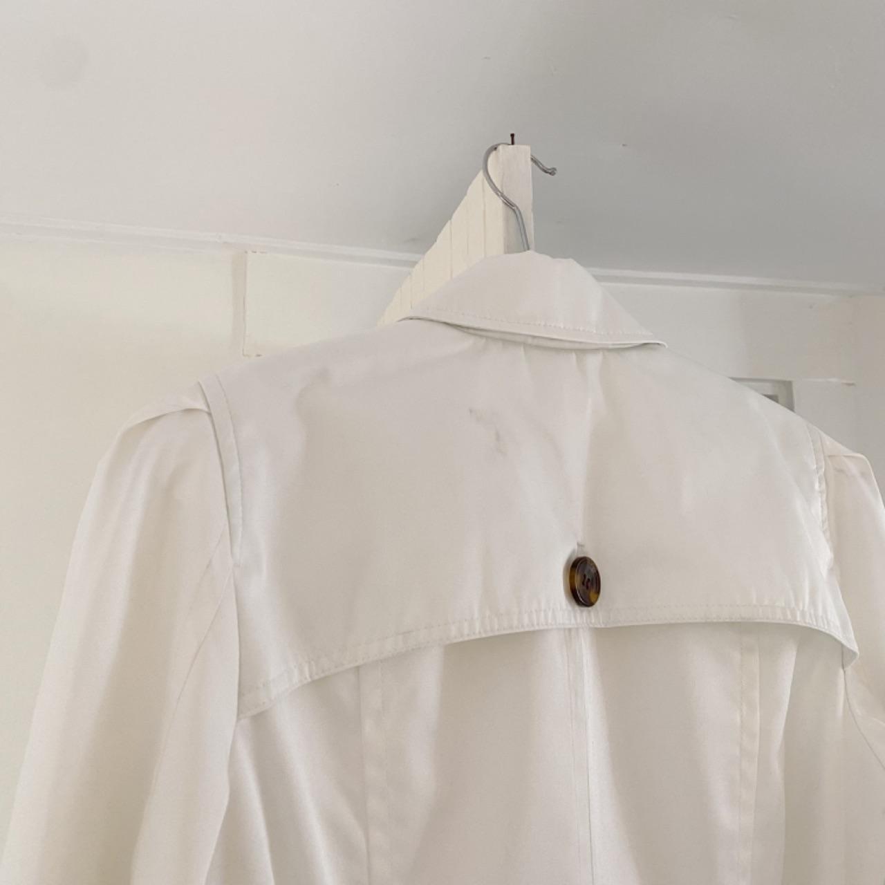 INC International Concepts Puff Sleeve Ruffle Trench Coat Size M