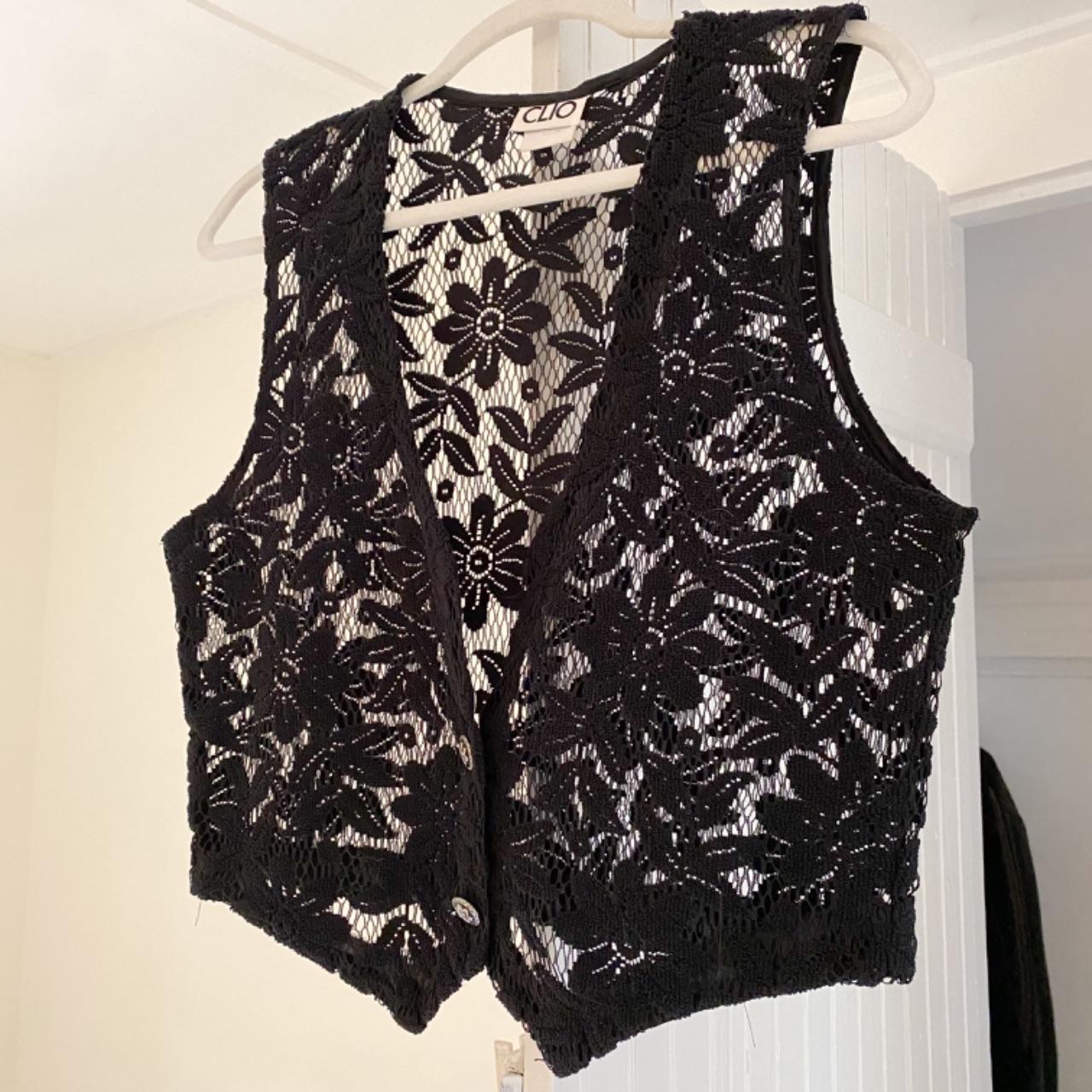 Clio Vintage 90s Sheer Lace Knit Vest Size S