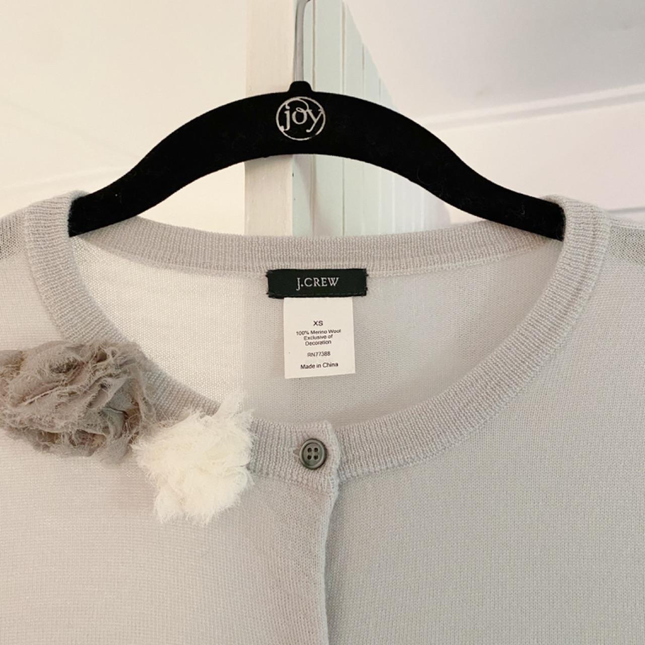 J. Crew Vintage Y2K Merino Wool Rosette Cardigan Sweater Size XS