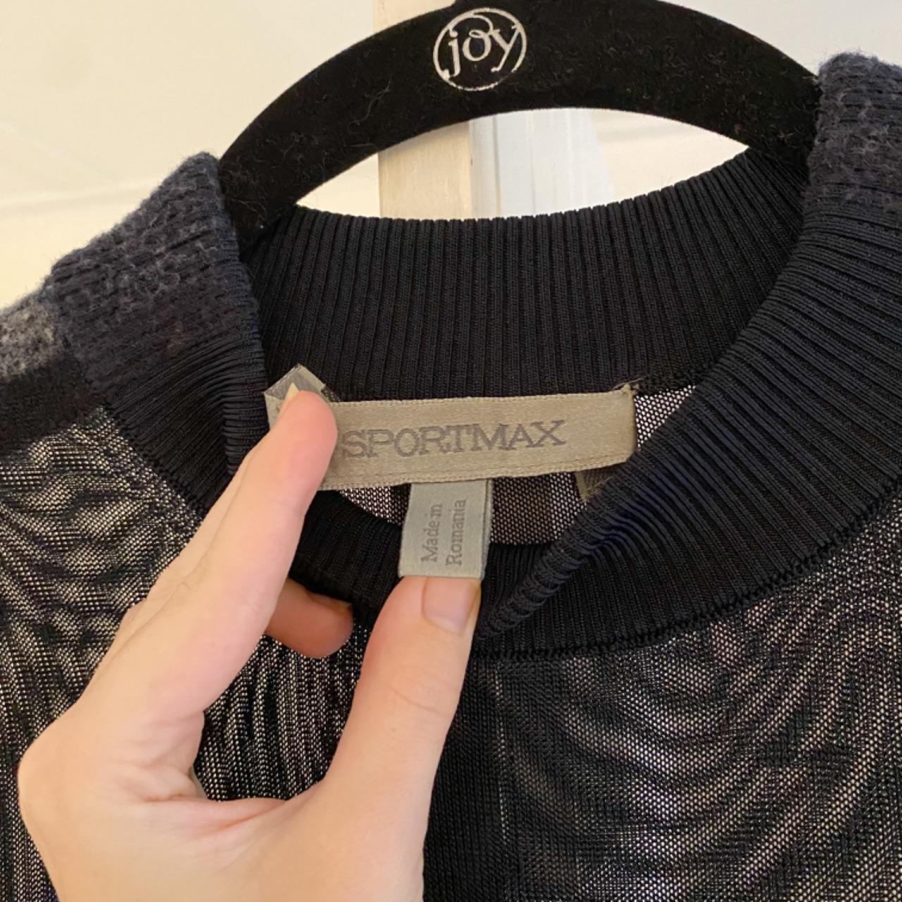 Sportmax Sheer Mesh Mock Neck Top Size XS