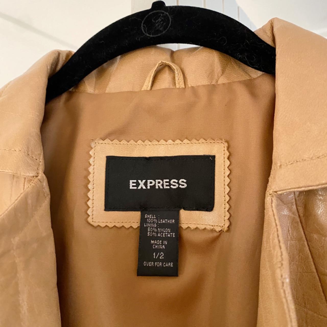 Express Vintage Y2K Leather Trench Coat Size 1/2