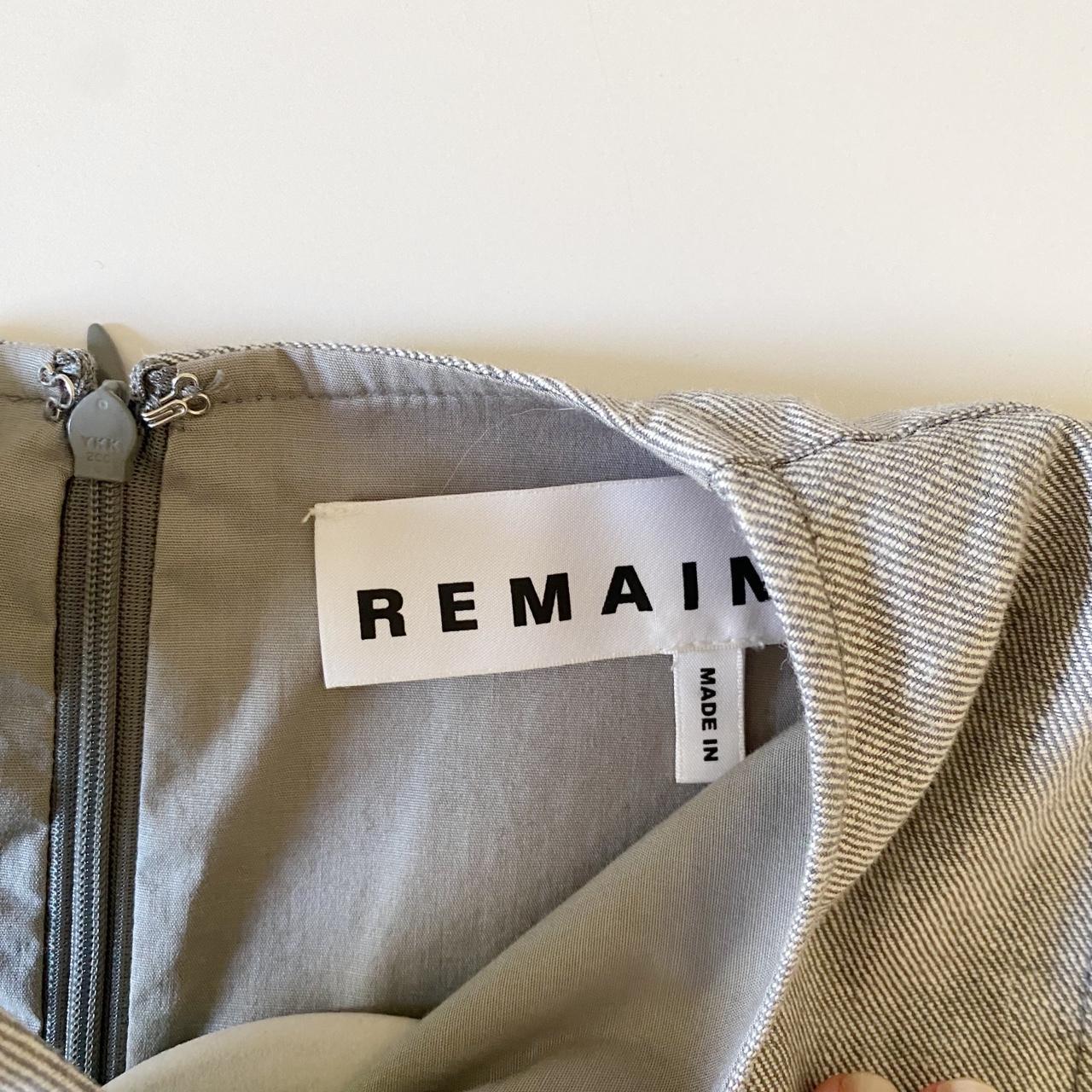 Remain Birger Christensen Linen A-Shape Mini Dress Castlerock Combo Size 2