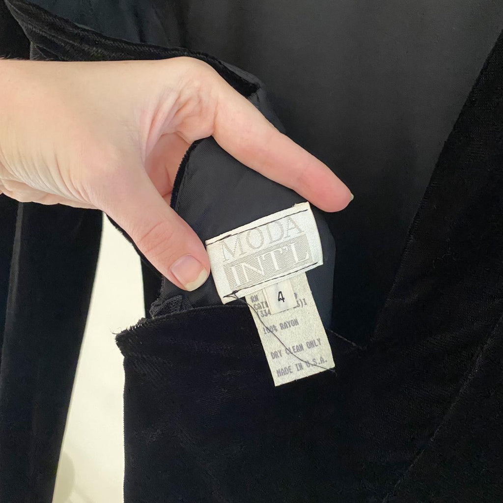 Moda Int’l Vintage 80s Velvet Backless Dress Size 4
