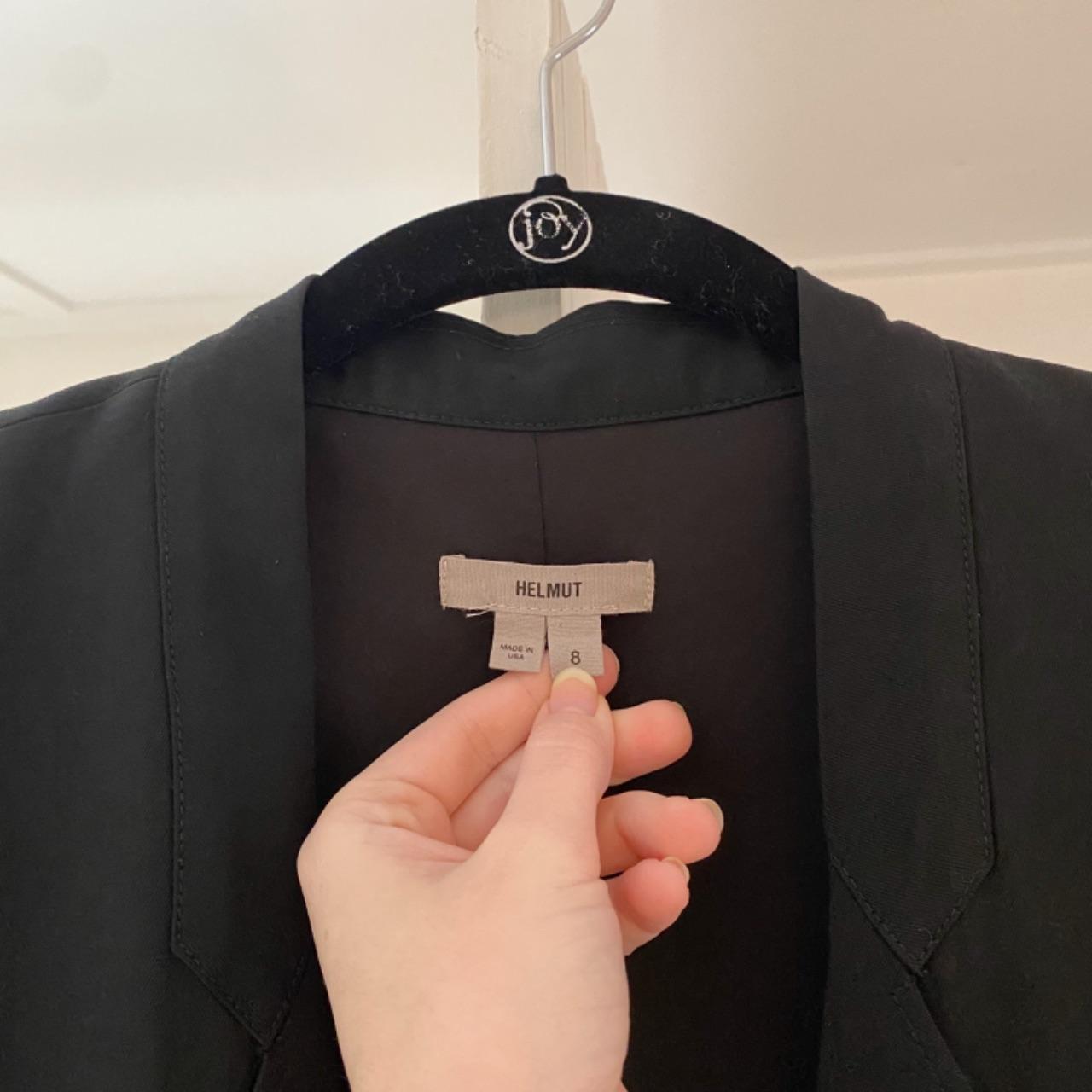 Helmut Lang Slouchy Suiting Scrunched Sleeve Blazer in Black Size 8