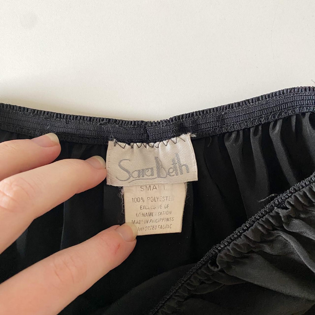 Sara Beth Vintage 80s Satin Midi Slip Skirt Size S
