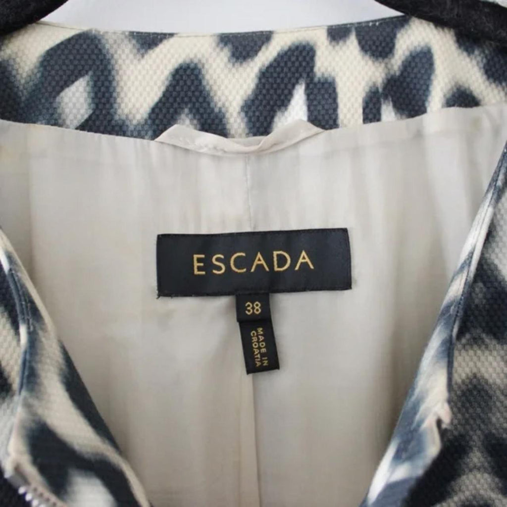 Escada Leopard Print Zip Front Blazer Jacket in Fantasy Size 38