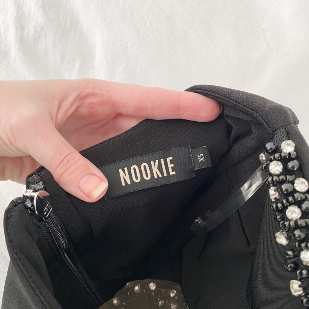 Nookie Adorn Crystal Beaded Cut Out Strapless Bodysuit Black Size XS