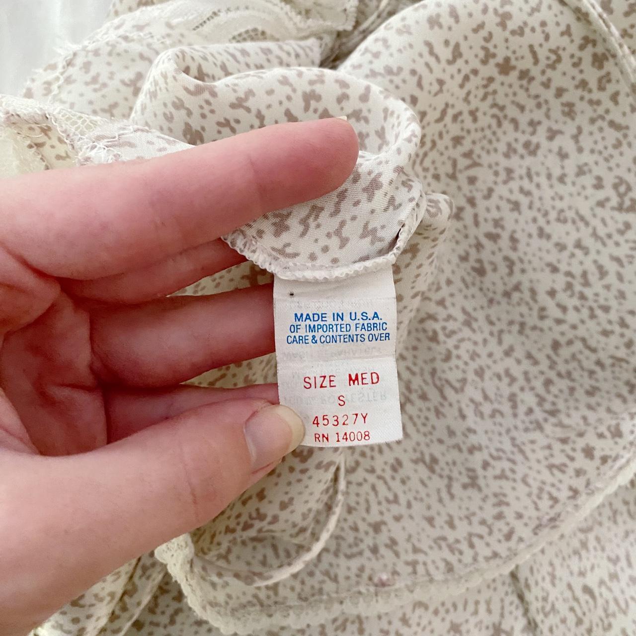 Vintage 80s Printed Satin Lace Trim Teddy Bodysuit Size M