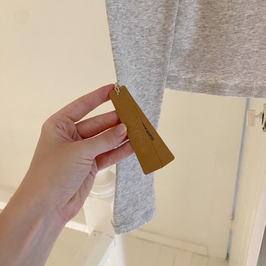 Skims Cotton Jersey Turtleneck Top in Light Heather Grey NWT Size S