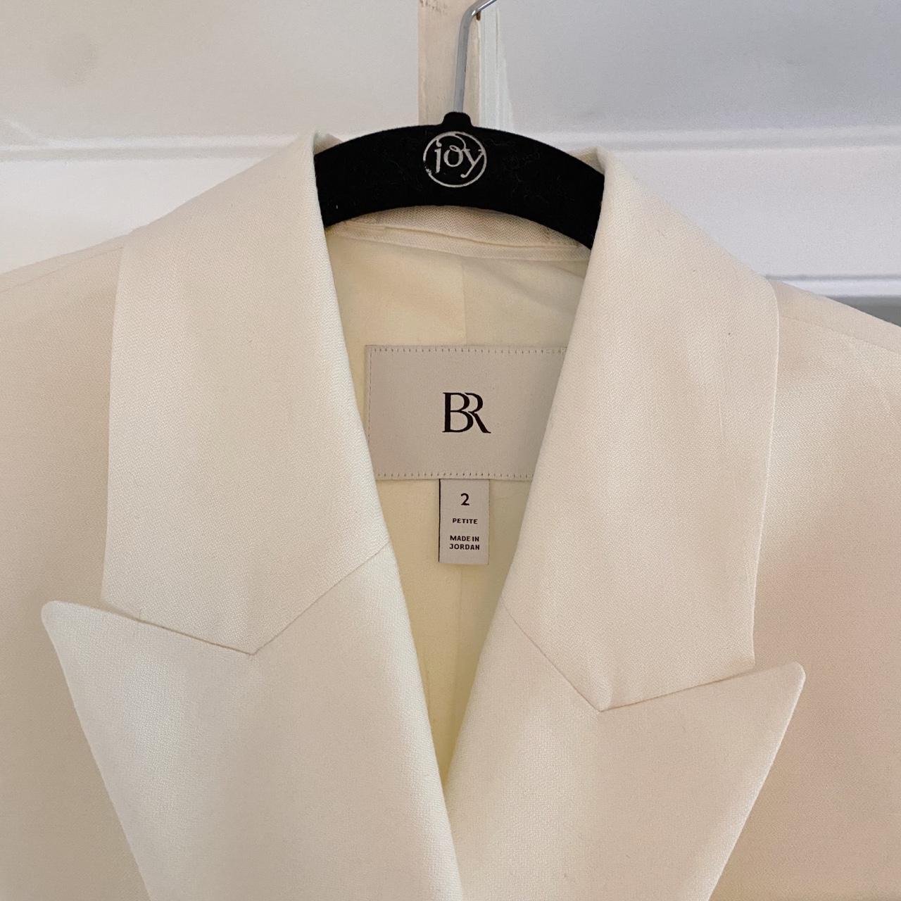 Banana Republic Hourglass Italian Viscose-Linen Blazer in Vanilla Ivory Size 2P