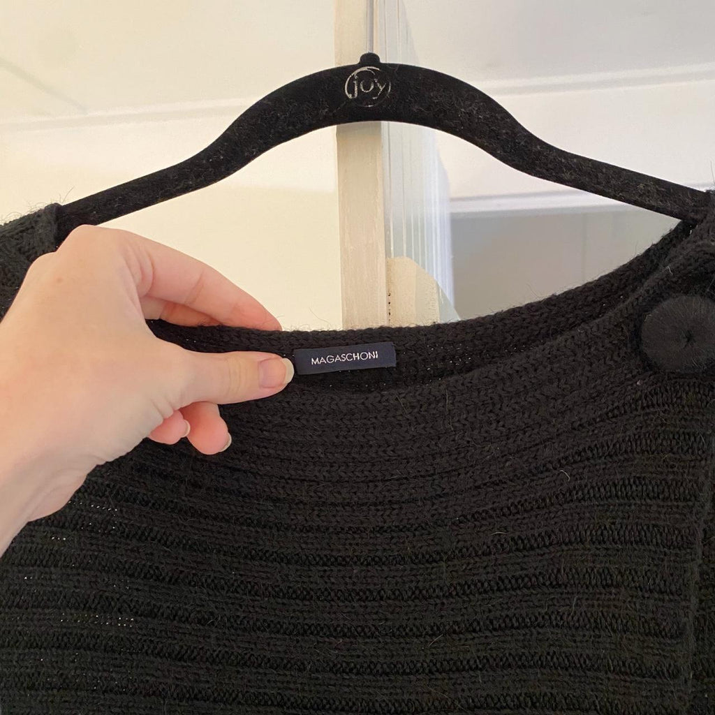 Magaschoni Wool Knit Poncho Cardigan Sweater Size M